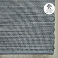 thumbnail image 6 of FH Home Area Rug - Hand Woven, Stain Resistant, Pet Friendly - Premium Recycled Polyester Yarn & Reclaimed Rubber - Stripes - Kitchen, Bathroom - Kismet - Denim - 2 x 3 ft, 6 of 9
