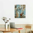 thumbnail image 3 of COMIO  Rustic Farmhouse Tulip Wall Art Rustic Blue Flowers Painting Rustic Brown Blue Bath Wall Art Floral Poster Wood Board Artwork Picture Canvas Painting for Bedroom Living Room, 3 of 5
