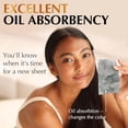 thumbnail image 5 of Natural Oil Blotting Sheets for Face with Bamboo Charcoal - 25% Larger - 6pk/600 Makeup Friendly Oil Absorbing Sheets for Face - Easy Dispensing Blotting Papers - Perfect for Keeping in Purse, 5 of 12