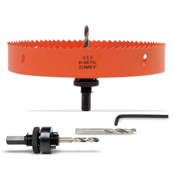 Sierra perforadora VIKITON, bimetálica, 20 cm, para metal, madera y plástico con eje