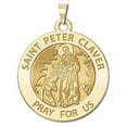 thumbnail image 2 of Picturesongold.Com Saint Peter Claver Religious Medal  - 1 inch Size of a Quarter in Solid 14K White Gold, 2 of 6