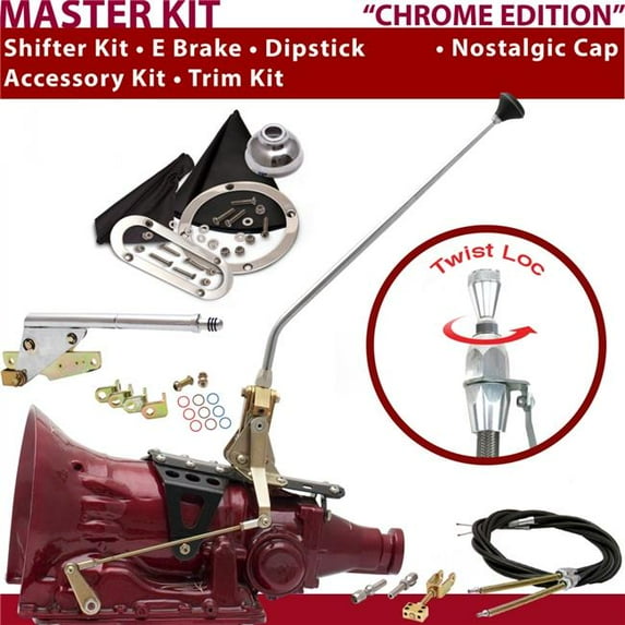 American Shifter 4L60E Shifter Kit 16 in. E Brake Cable Trim Kit Dipstick for CF24F