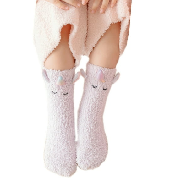 RUISINERY Baby Ankle Socks Kids Boys Girls Unicorns Pattern Socks Soft Fleece Socks Warm Thick Socks for Toddler 1-12 Year