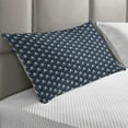 thumbnail image 2 of Pirates Quilted Pillowcover, Jolly Roger Pattern in Classic Nautical Colors Dangerous Halloween Character, Standard King Size Accent Pillow Cover for Bedroom, 36" x 20", Dark Blue White, by Ambesonne, 2 of 2