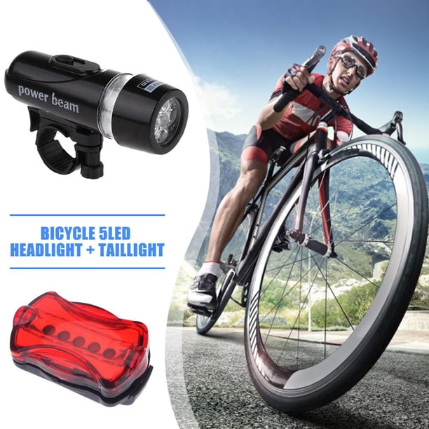 Faro de bicicleta 5LED + luz trasera luz delantera de bicicleta de carretera de montaña Hugtrwg Para estrenar