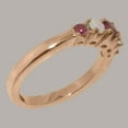 thumbnail image 3 of LBG British Made 14k Rose Gold ring with Natural Pink Tourmaline & Opal Womens band Ring - 33 size options - Size 11, 3 of 6