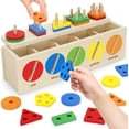 thumbnail image 1 of Juguetes Montessori Casa de los Tesoros para Niños de 1 a 3 Años Caja de Madera para Clasificar Colores y Formas, 1 of 3