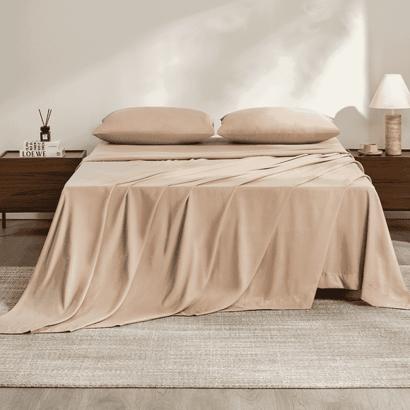 Sábanas para Cama Tamaño Matrimonial, Z-hom Juego de 4 Piezas de Sábanas Refrescantes con Bolsillo Profundo de 14”, Juego de Sábana y Funda de Almohada, Microfibra Suave, Ropa de Cama de Lujo,