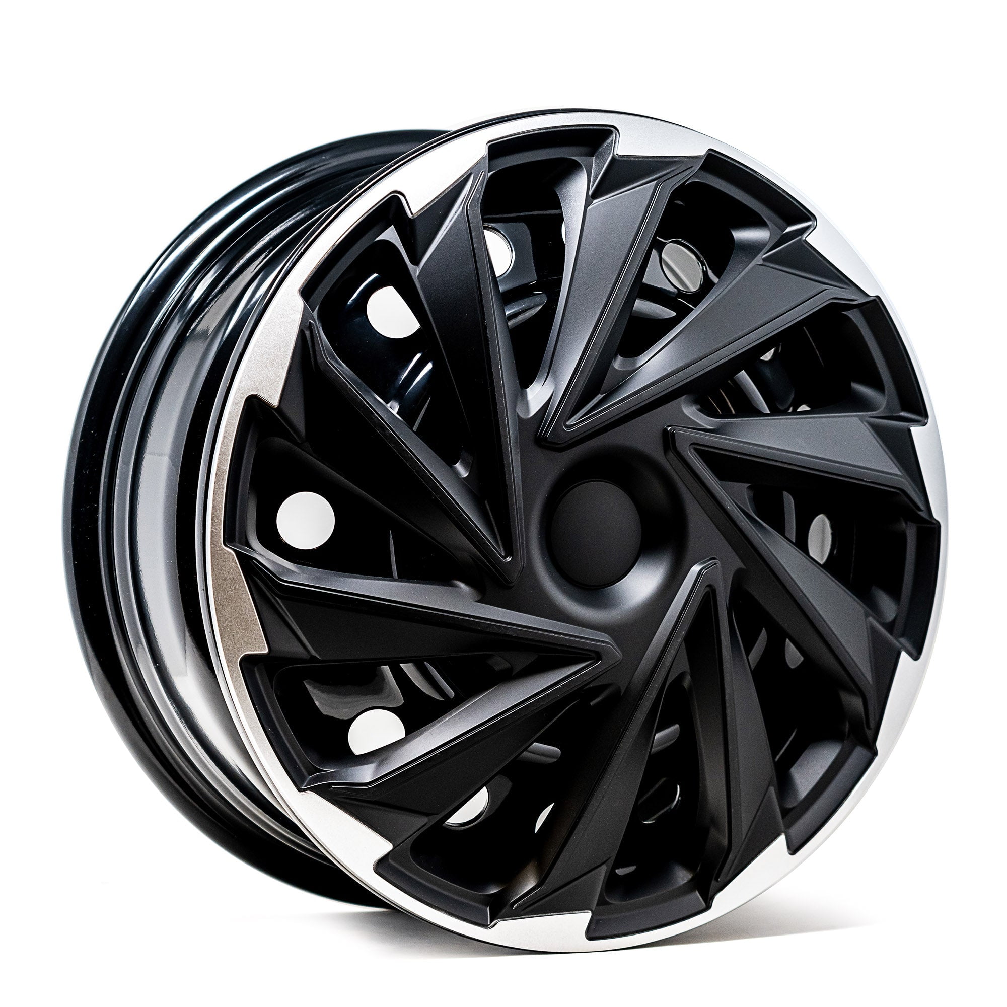 Alpena 16" Misano Wheel Covers, Silver & Black, set of 4