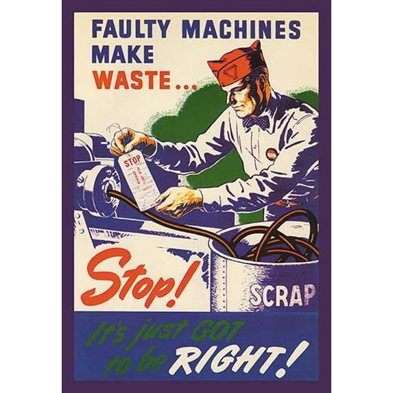 Faulty Machines Make Waste- Fine Art Canvas Print (20" x 30")