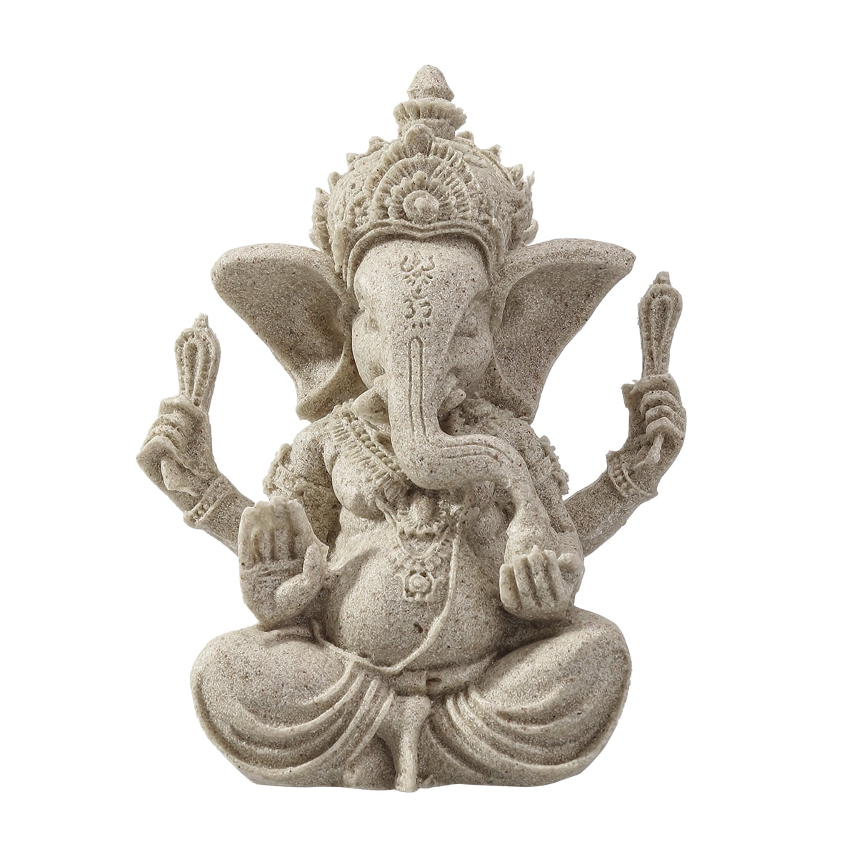 Vintage Resin Ganesha Elephant Statue Buddhism Sculpture Handmade Figurine 