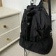 thumbnail image 5 of Bolsa De Hombro Mochila de moda de nylon Bolso de compras de malla con cordón de gran capacidad (negro), 5 of 8