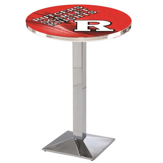 Holland Bar Stool L217C3636Rutger-D2 36 Po. Rutgers Écarlate Chevaliers Pub Table avec 36 Po. Top&44; Chrome