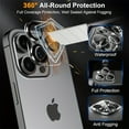 thumbnail image 4 of 3 Pieces for iPhone 12/13/14/15/16 Pro Max Screen Protector with 3-Pack Camera Lens Tempered Glass Protector, HD Transparent 9H Hardness Glass Film Full Coverage, Anti-Scratch, Anti-Bubble, 4 of 6