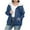 Navy, variant on Kilaqueen Winter Jackets for Women Fleece Lined Full Zip Up Long Sleeve Hooded with Pockets Solid Color Thick Wram Outwear
