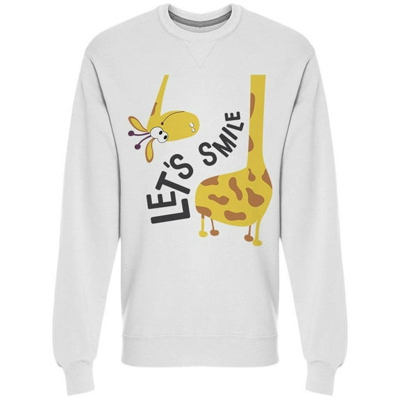 Let's Smile Giraffe Funny Sweatshirt Men -Image by Shutterstock, Male XX-Large