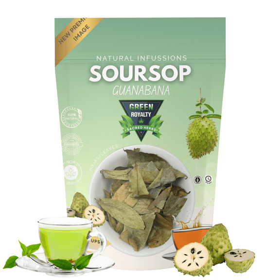 GREEN ROYALTY-Graviola Soursop Leaf Herbal Tea (4oz) Makes 30 Cups /Hoja de Guanabana (113g)