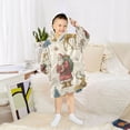 thumbnail image 6 of Wearable Blanket with Sleeves and Pocket Oversized Hooded Sweatshirt 3-14 YR Retro Santa Claus and Reindeer S, 6 of 7