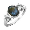 thumbnail image 2 of 925 Sterling Silver 8X6 MM Oval Shape Labradorite Women Mother's Day Gift Ring, 2 of 4