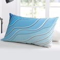 thumbnail image 4 of Ombre Blue and White Throw Pillow Cover Case, Couch Sofa Bed Pillowcase, Soft Decorative Lumbar Pillow Protector, Abstract Modern Lines Winter 12x20Inch Reversible Pillow Shams with Zipper, 4 of 6