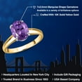 thumbnail image 2 of Gem Stone King 10K Two Tone Gold Purple Amethyst Engagement Ring for Women | 1.60 Cttw | Oval 9X7MM | Gemstone February Birthstone | Size 5, 2 of 6