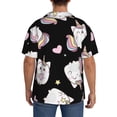 thumbnail image 7 of PAYOHTO Cute Baby Cat Caticorn Pattern Mens Hawaiian Casual Short-sleeved Shirt Tropical Summer Beach Button Down Shirts, 7 of 7