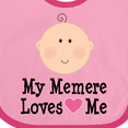 thumbnail image 4 of Inktastic Me Memere Loves Me Grandchild Girls Baby Bib, 4 of 4