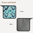 thumbnail image 2 of Disketp Blue Floral with Butterflies Pot Holders Kitchen Insulation Mats Heat Resistant Pot-Holder Oven Anti-Scald Pads for Cooking Baking, 7.1*7.1inch, 2 of 8