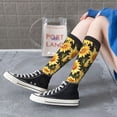 thumbnail image 5 of Naloa Vintage Black Plaid Sunflower Thigh High Socks Extra Long Stretchy Sock Women Over Knee High Opaque Stocking Daily Wear, 5 of 6