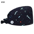 thumbnail image 1 of Scrub Cap Uni Dog Feather Adjustable Anti Sweat Dustproof Button Scrub Cap Bouffant Hat, 1 of 7