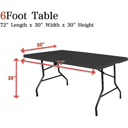 6ft Stretch Spandex Table Cover For Standard Folding Tables Universal Rectangular Fitted Tablecloth Protector Wedding Banquet And Party Black 72 Length X 30 Width Height Inches Canada 6ft Stretch Spandex Table Cover For, How Wide Is A Standard 6 Foot Banquet Table