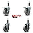 thumbnail image 2 of 4 Inch Semi Steel Swivel 1 Inch Expanding Stem Caster Set 2 Total Lock Brakes, 2 of 2