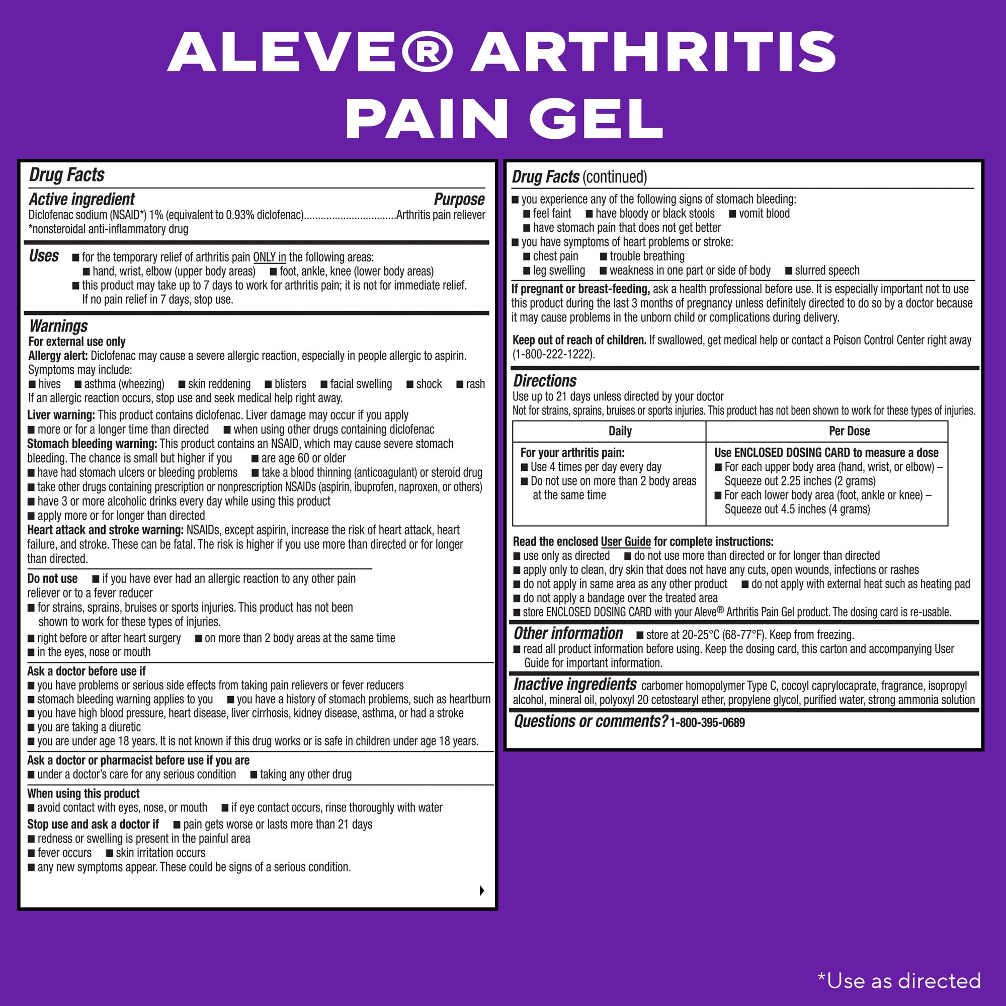 Aleve Arthritis Pain Gel for Topical Arthritis Pain Relief, 100G Tube