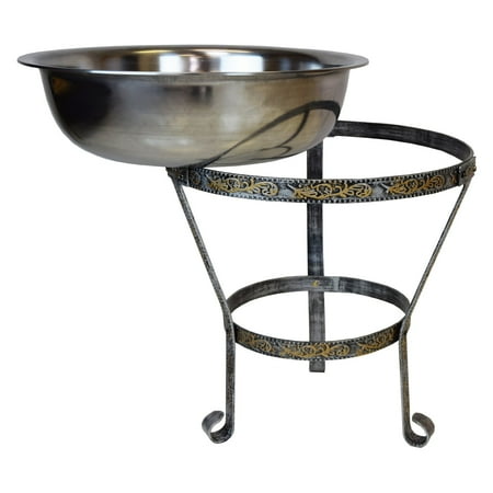 Oakland Living 20 in. Stainless Steel Ice Bucket and Stand
