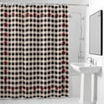 thumbnail image 4 of Red Star Rustic Fabric Shower Curtain Country Buffalo Check Plaid Washable Shower Curtains for Bathroom, Waterproof Bath Curtain with Hooks Home Decor 72x72in, 4 of 8