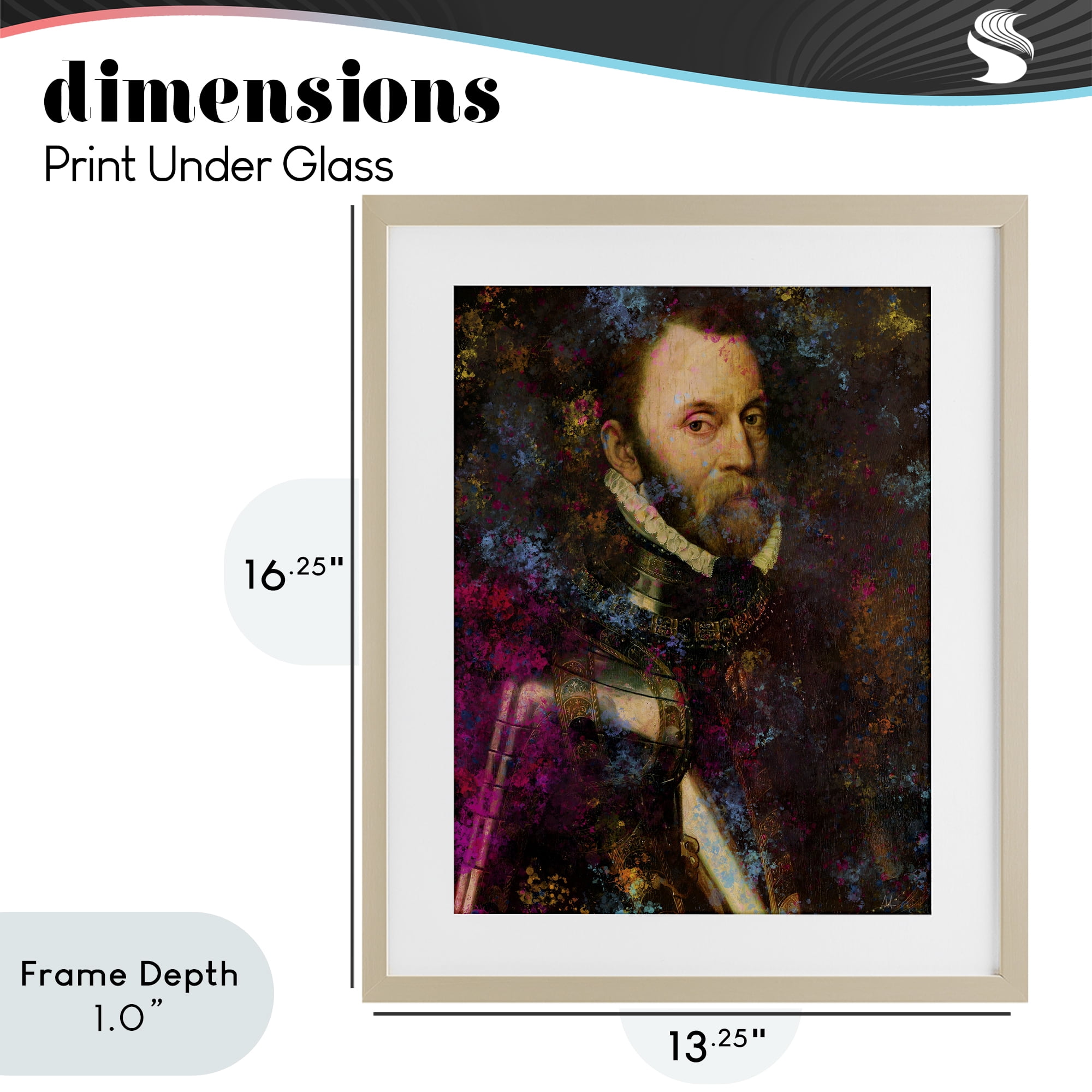 Stupell Industries Dappled Royalty Portrait Birch Framed Print Under Glass, design by Sarah Adams