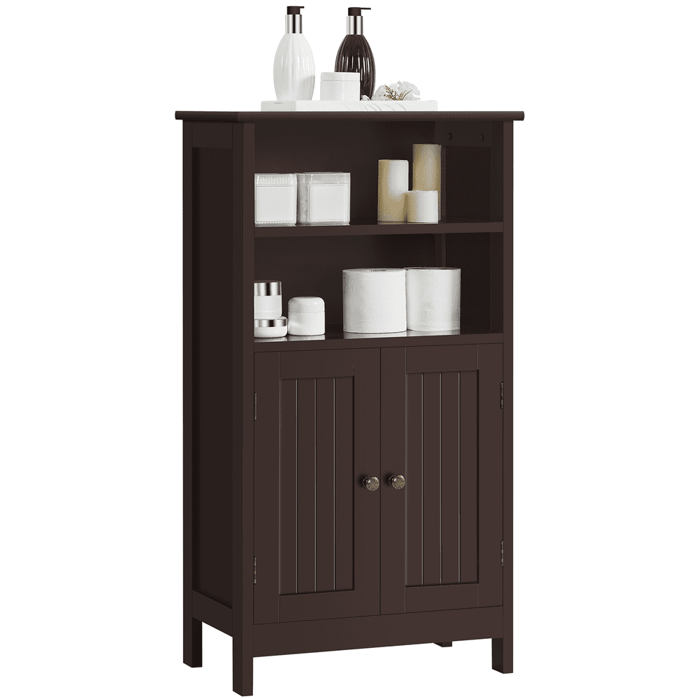 SMILE MART 5-Tier Wooden Bathroom Floor Cabinet, Espresso - Walmart.com
