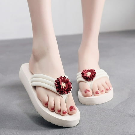 

LnjYIGJ Slippers for Women Fashion Women Slip-on Flip-flops Flats Causal Flower Slipper Slides Shoes Slippers