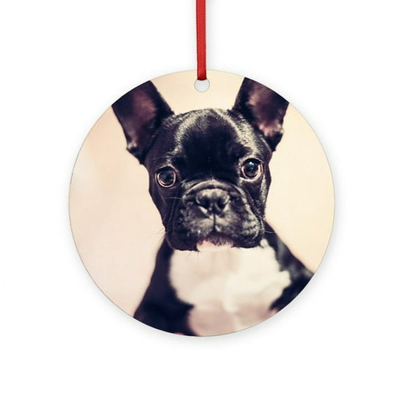 CafePress - French Bulldog -  Round Wood Ornament 4"