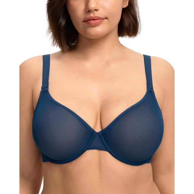 Bra HSIA Seraphina Minizer, cobertura total, con aros, 38 g, azul