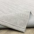 thumbnail image 4 of 2' X 8' White And Grey Geometric Power Loom Stain Resistant Runner Rug, 4 of 10