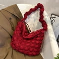 thumbnail image 1 of Bolso de hombro para mujer Nube plisada Acolchado Hilo bordado Bolso para mujer (Rojo) Sywqhk Para Estrenar, 1 of 3