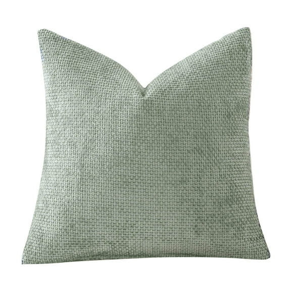 Farmhouse Pillow Covers 18x18 - Soft Chenille Decorative Couch Throw Covers, Square Accent Pillowcases for Sofa Bedroom Living Room, Neutral Boho Home Decor