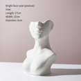 thumbnail image 2 of Ceramic Vase White Ceramic Female Solid Color Statue Head Flower Body Vase Handmade Modern Statue Art Flower Vase, 2 of 6