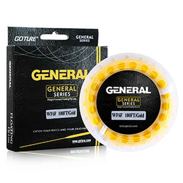 GENERAL Fly Line 30M/100FT WF 3/4/5/6/7/8F Weight Forward Floating Fly Fishing Line with Welded Loops 7 Colors Optional yellow Mainline
