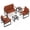 Brown, variant on Patiojoy Faux Leather Living Room Sofa Set 5 Piece Living Room Furniture Set Includes 2-Seater Loveseat 2 Accent Chairs & 2 Coffee Tables Brown