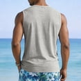 thumbnail image 4 of Men's V-Neck Sleeveless Quick-Dry Sports T-Shirt, Muscle Cotton Shirts, Summer Athletic Casual Basic Tees with Pocket, M, 4 of 7