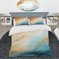 thumbnail image 2 of Designart "Mirage of the Desert in Blue and Orange I" Tachisme Bedding Covert Set - Abstract Blue Modern Bed Set With 2 Shams, 2 of 5