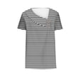 thumbnail image 3 of Camisetas de Manga Corta para las Mujeres a Cuadros Impreso Botón Casual Camiseta, Camisetas de Mujer Casual para Primavera Verano, 3 of 4