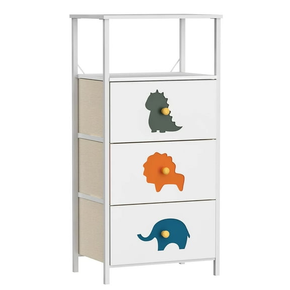 FRAPOW Dresser for Kids, Baby Dresser for Child Bedroom with 6 Drawers, White